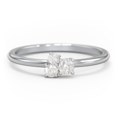 3-Stone Cluster Stackable Ring – 10K Rose Gold with Cubic Zirconia