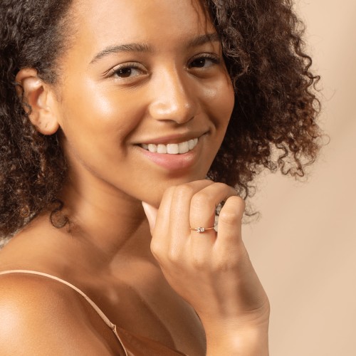3-Stone Cluster Stackable Ring – 10K Rose Gold with Cubic Zirconia