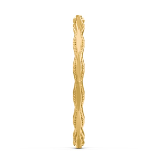 Faceted Wave Band with Milgrain Detailing – 10K Yellow Gold