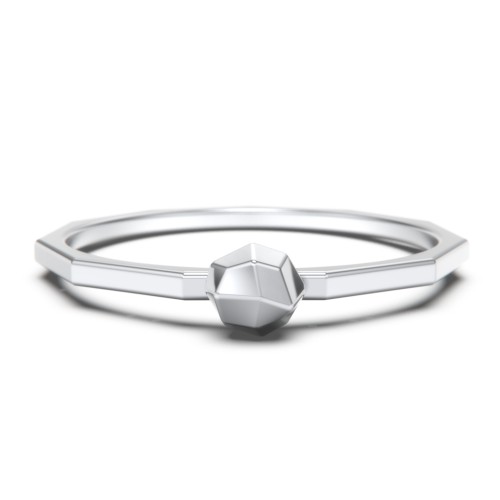 Faceted Ball Stackable Ring