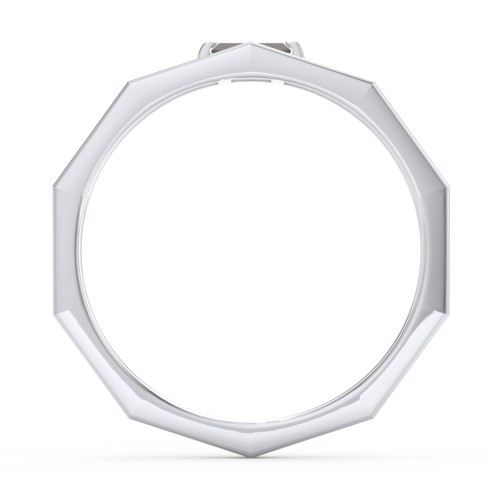 Faceted Double Band with Baguette Stone