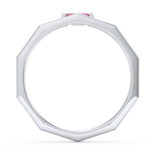Faceted Double Band with Baguette Stone