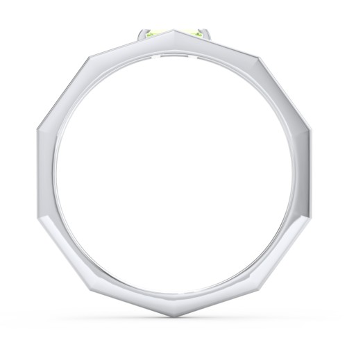 Faceted Double Band with Baguette Stone