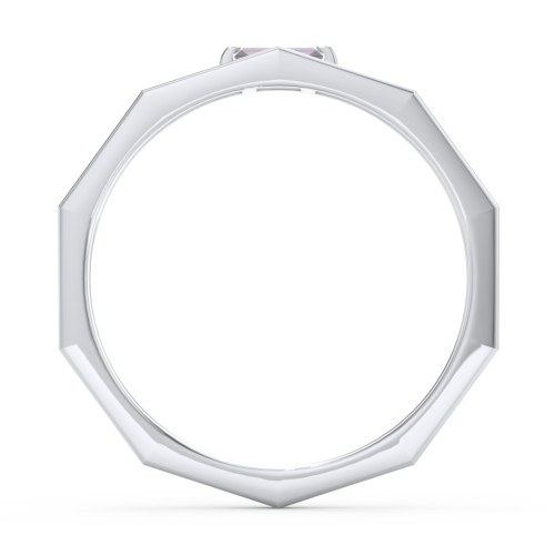 Faceted Double Band with Baguette Stone – Sterling Silver with Alexandrite