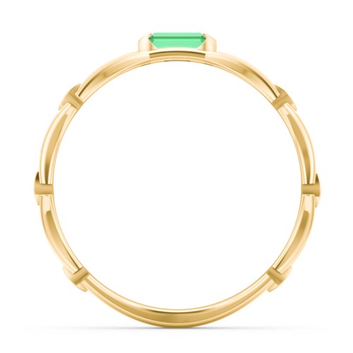 East-West Stackable Baguette Ring with Hinged Texture