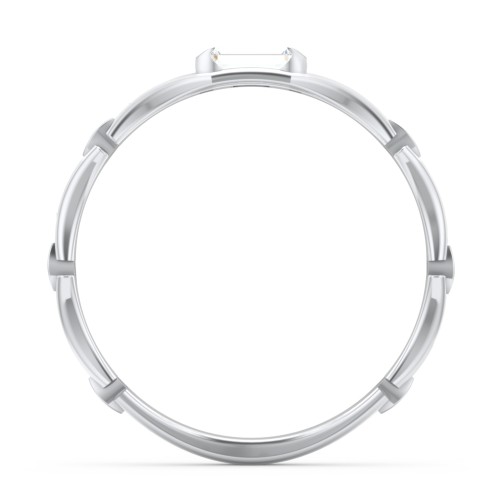 East-West Stackable Baguette Ring with Hinged Texture
