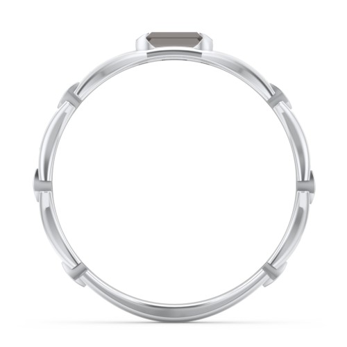 East-West Stackable Baguette Ring with Hinged Texture