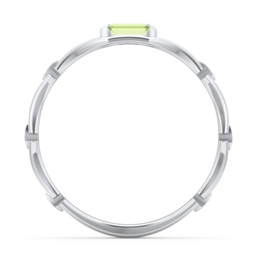 East-West Stackable Baguette Ring with Hinged Texture