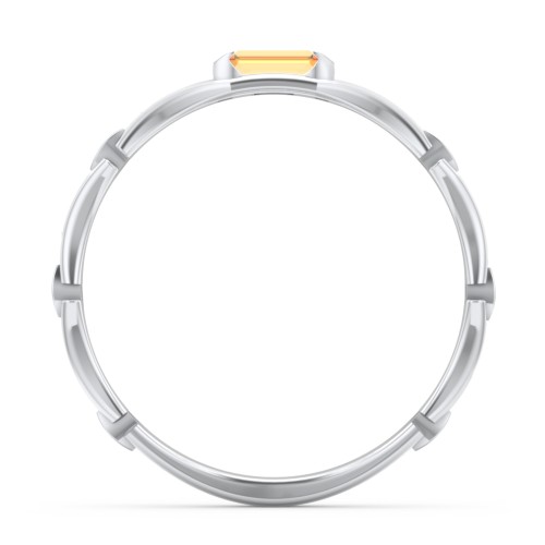 East-West Stackable Baguette Ring with Hinged Texture