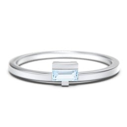 Off-Set Baguette Stackable Ring