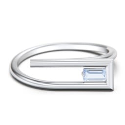 Geometric Wire Ring with East-West Baguette Gemstone