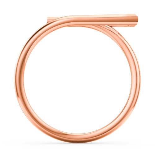 Geometric Wire Ring with East-West Baguette Gemstone – 10K Rose Gold with Amethyst