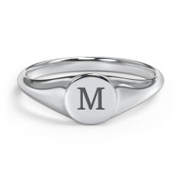 Engravable Round Signet Ring
