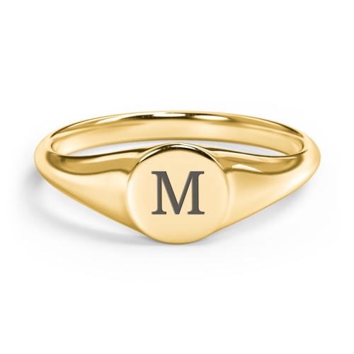 Engravable Round Signet Ring