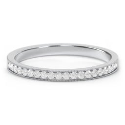Milgrain Half Eternity Stackable Band