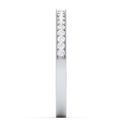 Milgrain Half Eternity Stackable Band