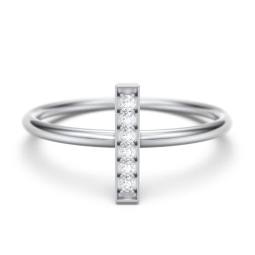 Vertical Bar Ring with Accents