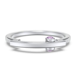 Modern Stacking Ring with Peek-A-Boo Gemstone