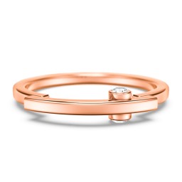 Modern Stacking Ring with Peek-A-Boo Gemstone