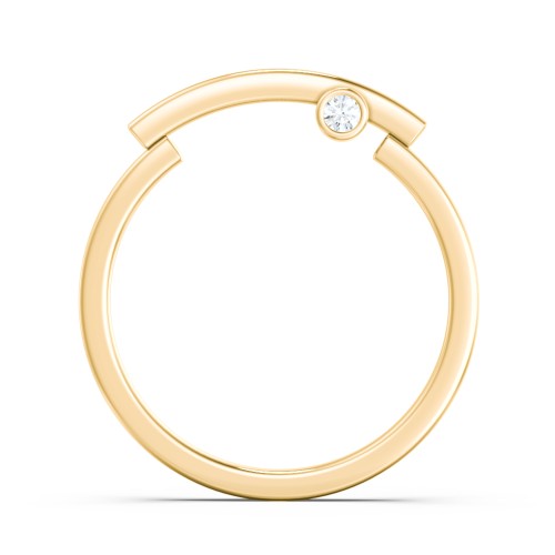 Modern Stacking Ring with Peek-A-Boo Gemstone