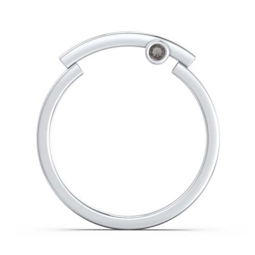 Modern Stacking Ring with Peek-A-Boo Gemstone