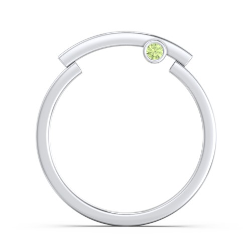 Modern Stacking Ring with Peek-A-Boo Gemstone