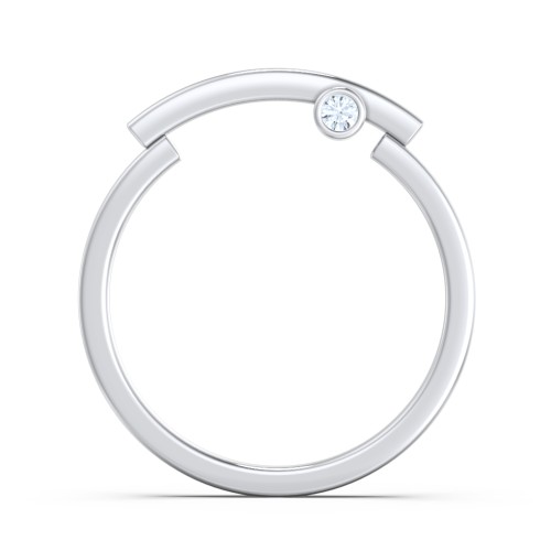 Modern Stacking Ring with Peek-A-Boo Gemstone