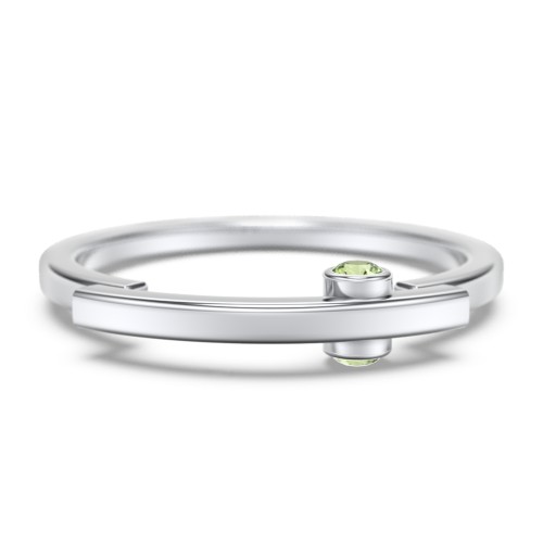 Modern Stacking Ring with Peek-A-Boo Gemstone