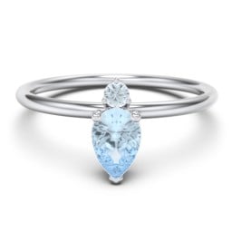 Pear Ring with Round Accent Stone