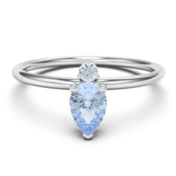 Pear Ring with Round Accent Stone