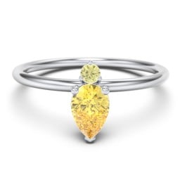 Pear Ring with Round Accent Stone