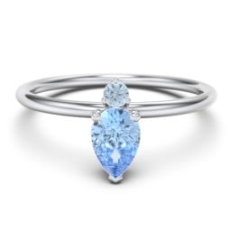 Pear Ring with Round Accent Stone