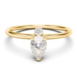 Pear Ring with Round Accent Stone