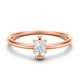 Princess Cut Stacking Ring with Accents