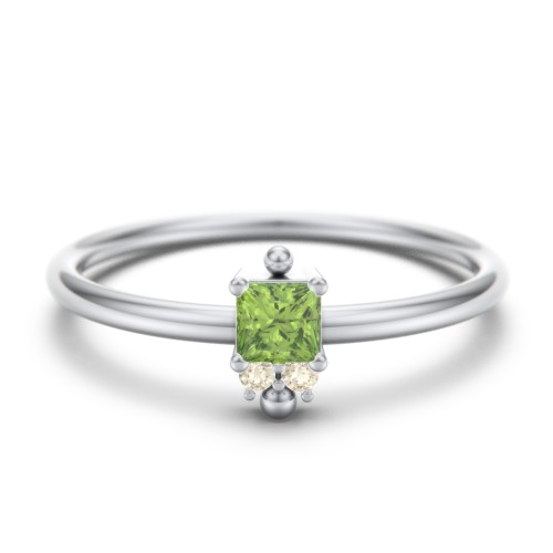 Princess Cut Stacking Ring with Accents