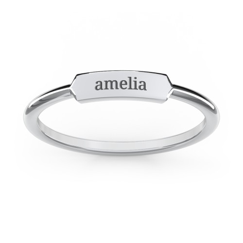 Engravable Bar Ring – Sterling Silver