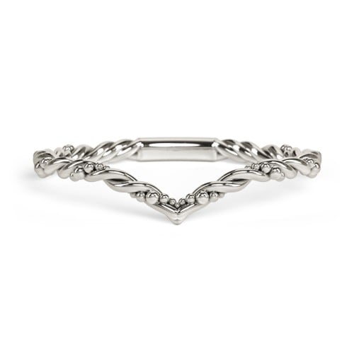 V-Shape Stacking Ring with Twisted Band