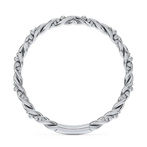 V-Shape Stacking Ring with Twisted Band – Sterling Silver