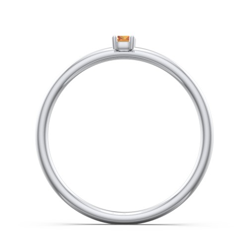 Vertical Baguette Stackable Ring – Sterling Silver with Citrine
