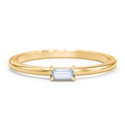 East-West Stackable Baguette Ring