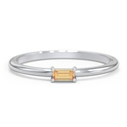 East-West Stackable Baguette Ring
