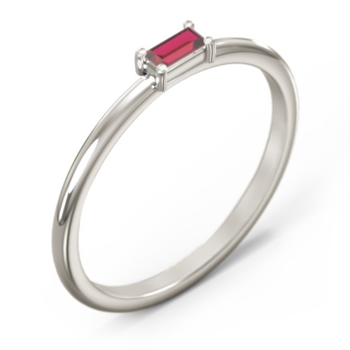 East-West Stackable Baguette Ring