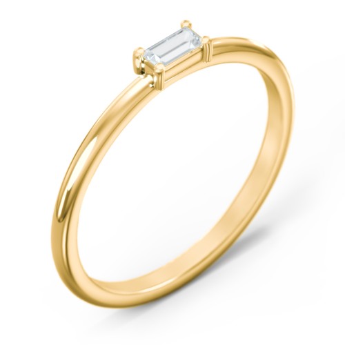 East-West Stackable Baguette Ring