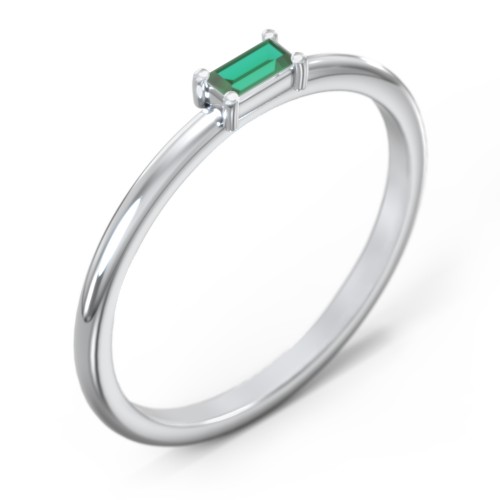 East-West Stackable Baguette Ring
