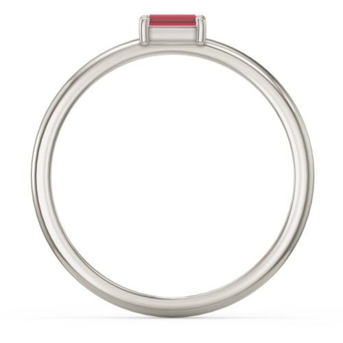 East-West Stackable Baguette Ring