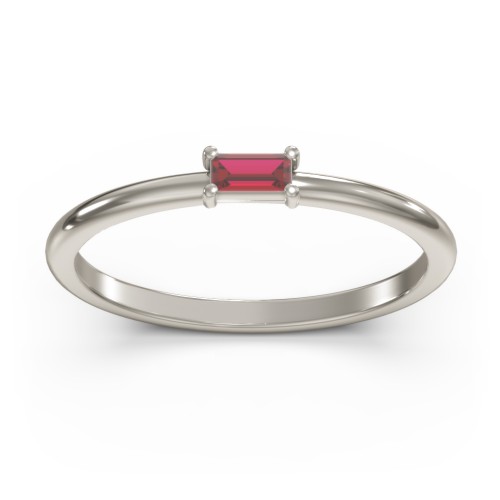 East-West Stackable Baguette Ring