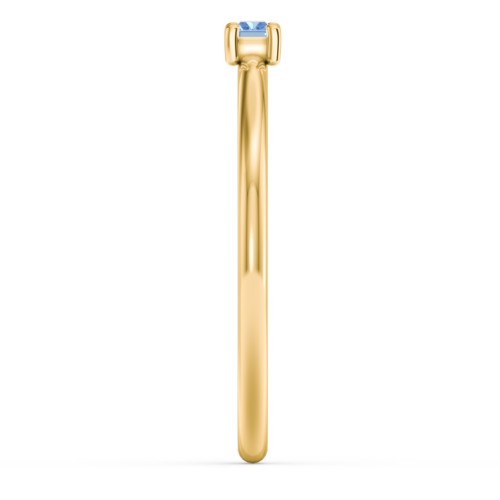 East-West Stackable Baguette Ring – 10K Yellow Gold with Blue Topaz
