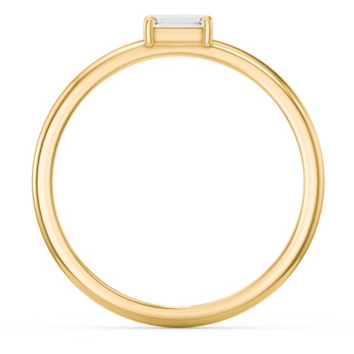 East-West Stackable Baguette Ring – 10K Yellow Gold with Diamond
