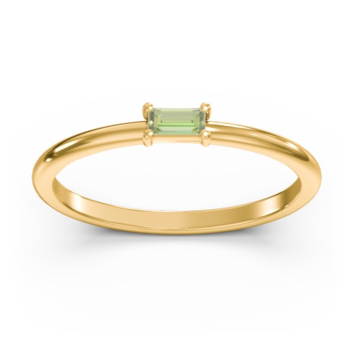 East-West Stackable Baguette Ring – 10K Yellow Gold with Peridot