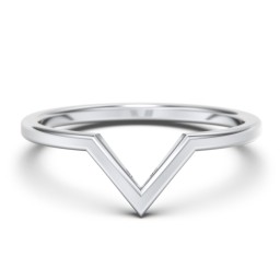 V-Shape Stackable Ring in 10K Solid White Gold